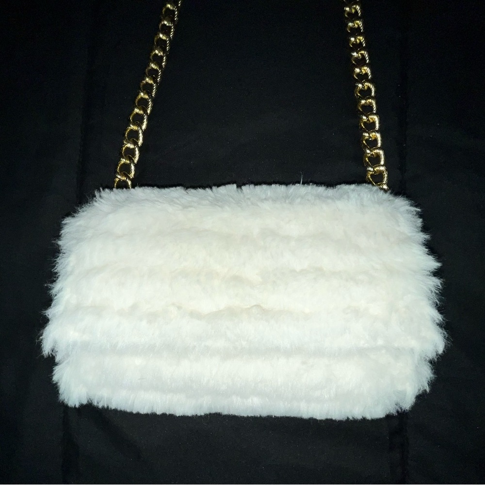 White Purse w/ Gold Chain